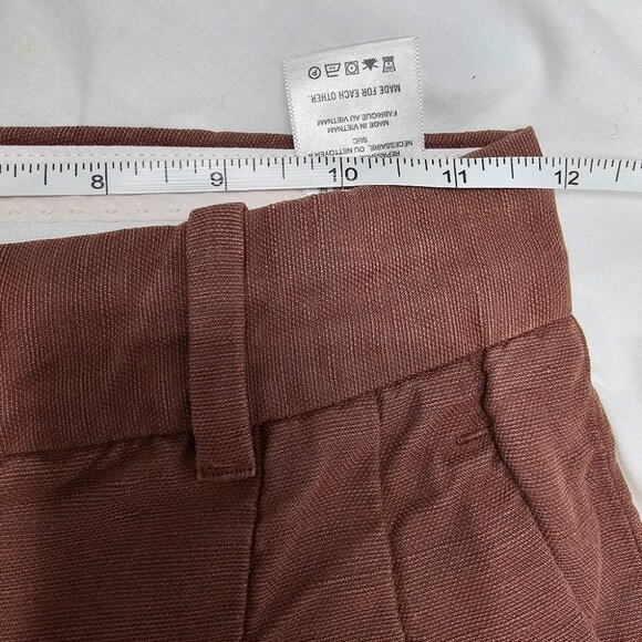 Wilfred The Effortless Linen Pant in Mocha Sorbet Wide Leg High Rise Size 00 - Picture 10 of 15